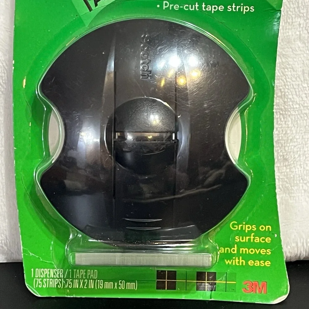 Scotch Pop-Up Tape DESKGRIP Dispenser w/ 75 Strips BLACK New in Package